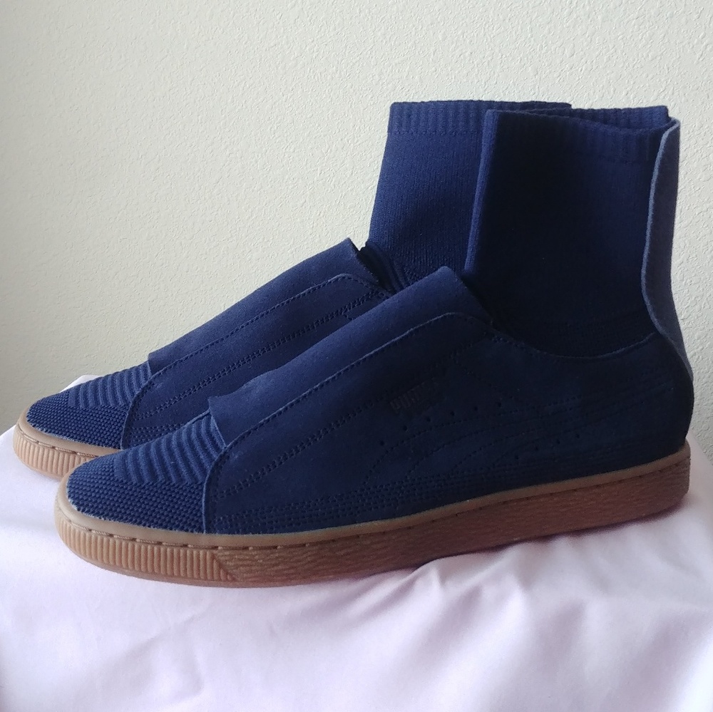 PUMA MEN'S SUEDE CLASSIC X POGGY BLUE/GUM SHOES